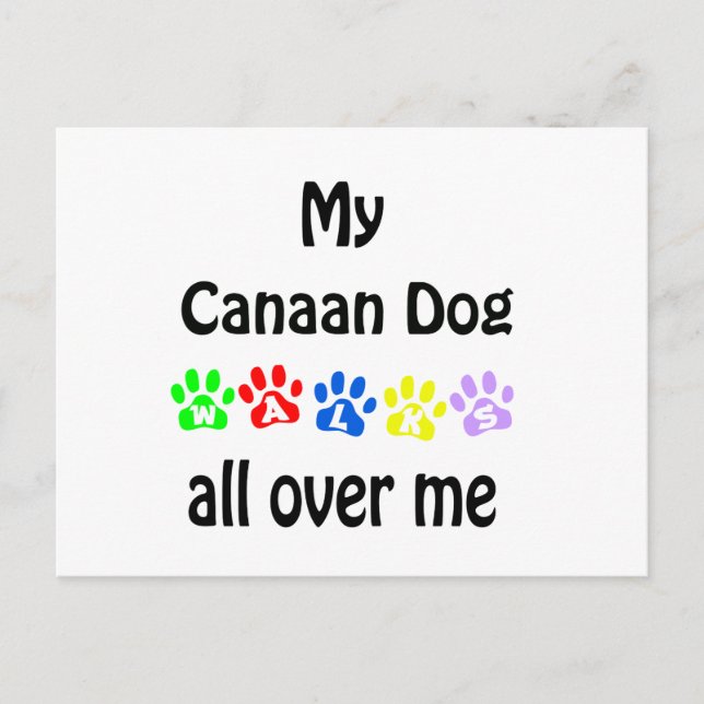 Carte Postale Canaan Dog Walks Design (Devant)