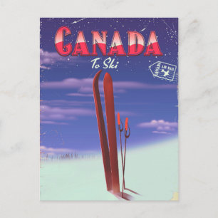 Carte postale Canada Air à ski.