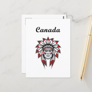 Carte Postale Canada Chef Indien Coloré Amérindien