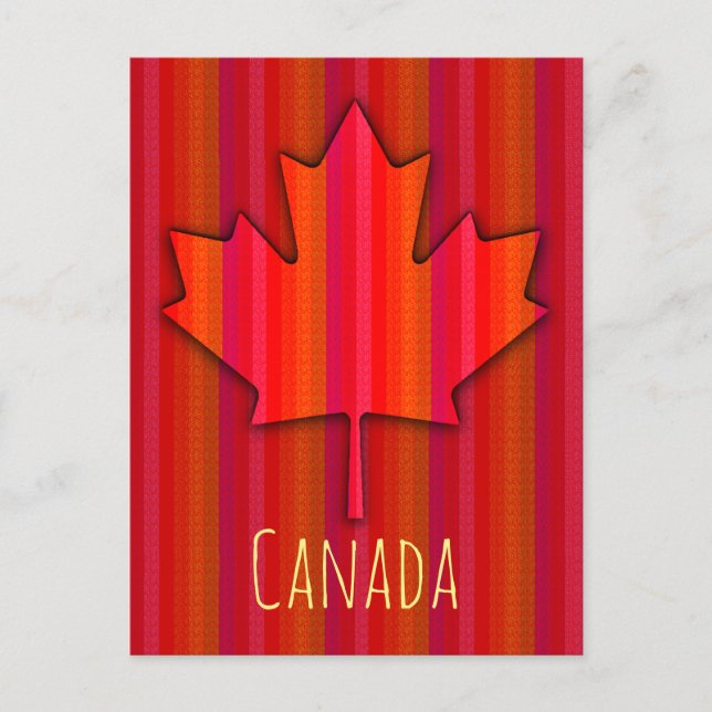 Carte Postale Canada Feuille d'érable Fab Texture Regard Maigre  (Devant)