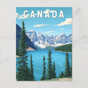 Carte Postale Canada Illustration Voyage Art Vintage