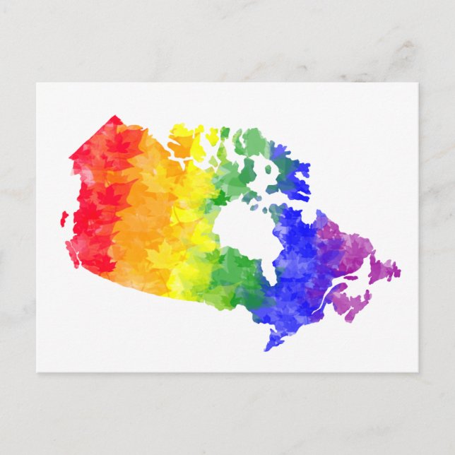 Carte postale Canada Maple Leaf Rainbow Pride (Devant)