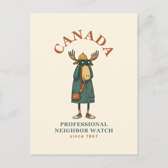 Carte Postale Canada Moose Neighbours Watch (Devant)