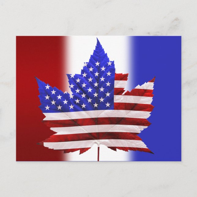 Carte postale Canada US Flag Carte postale Souveni (Devant)