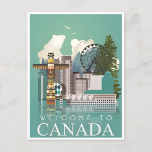 Carte Postale Canada Vintage voyage phare rétro alberta