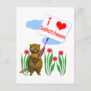 Carte Postale Canadian Beaver Loves Saskatchewan