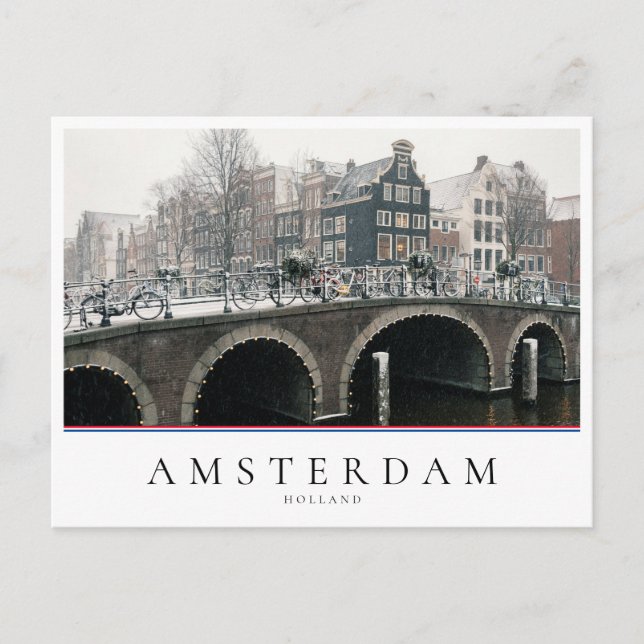 Carte Postale Canal à Amsterdam en hiver (Devant)