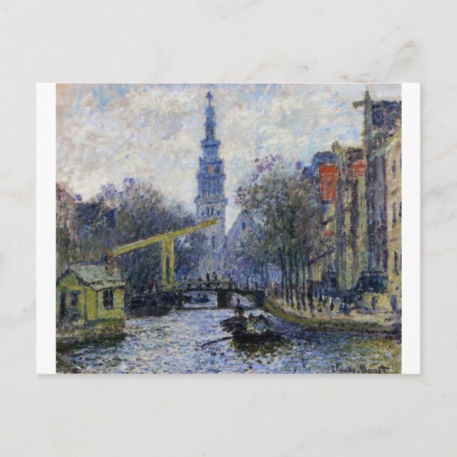 Carte Postale Canal à Amsterdam par Claude Monet (Devant)