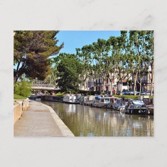 Carte Postale Canal à Narbonne en France (Devant)
