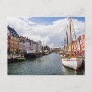 Carte Postale Canal avec bateaux Copenhague
