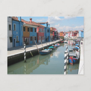 Carte Postale Canal coloré à Burano, Italie