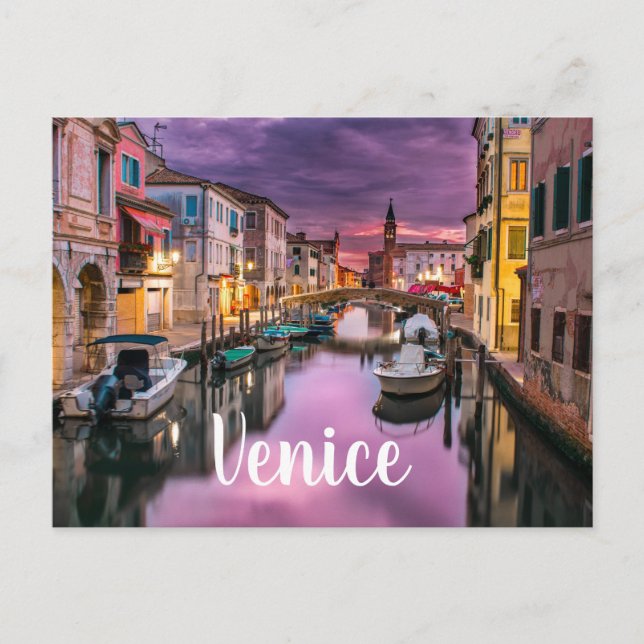 Carte Postale Canal de Venise Sous Ciel Violet (Devant)