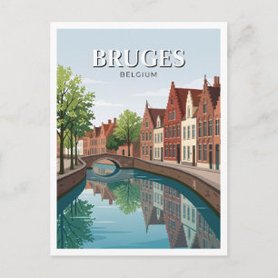 Carte Postale Canal Dijver Bruges Belgique Souvenir