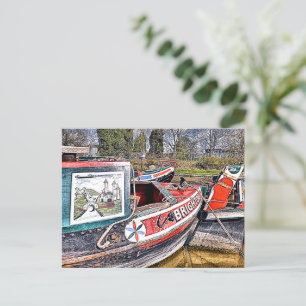 CARTE POSTALE CANAL NARROWBOATS