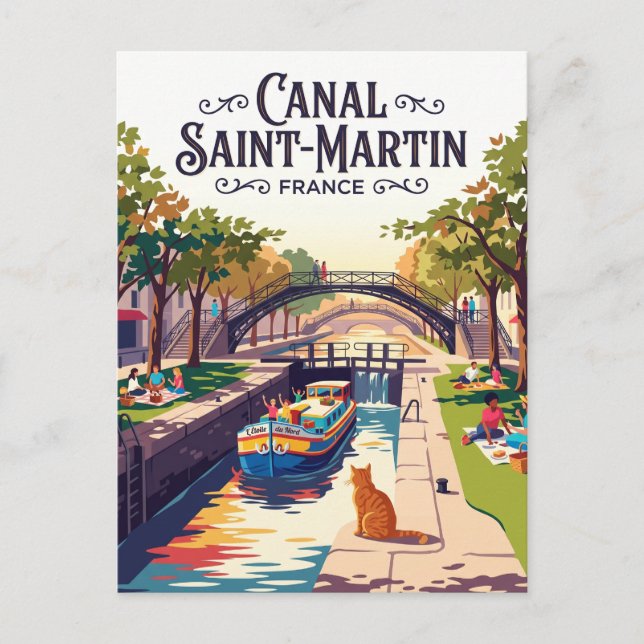Carte Postale Canal Saint-Martin France (Devant)