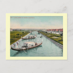 Carte Postale Canal Scene, Venise, Californie Vintage