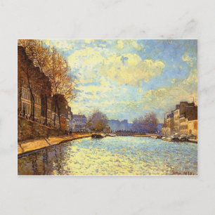 Carte Postale Canal St Martin par Sisley Impressionniste Peintur