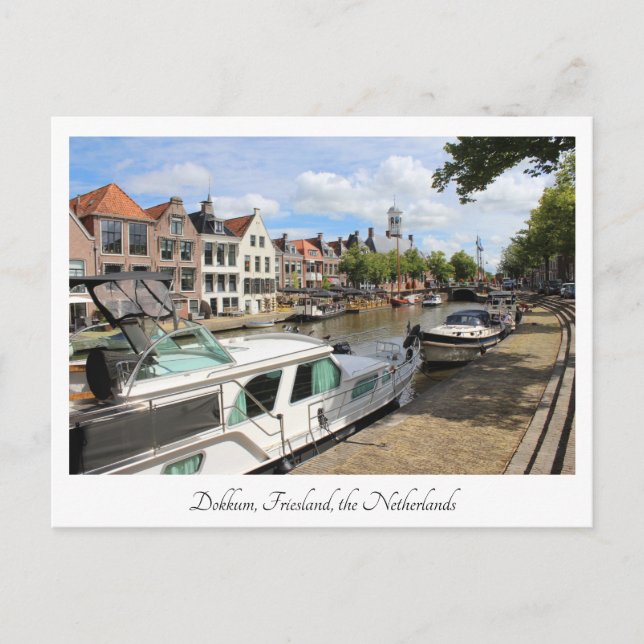 Carte Postale Canalside View, Dokkum, Pays-Bas (Devant)