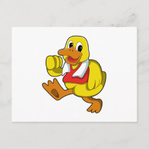 Carte Postale Canard à la course
