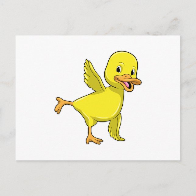 Carte Postale Canard au yoga exercice d'étirement (Devant)