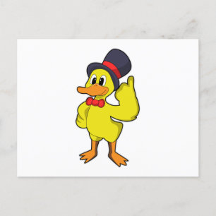Carte Postale Canard avec Chapeau