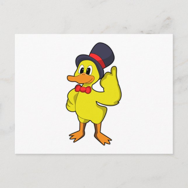 Carte Postale Canard avec Chapeau (Devant)