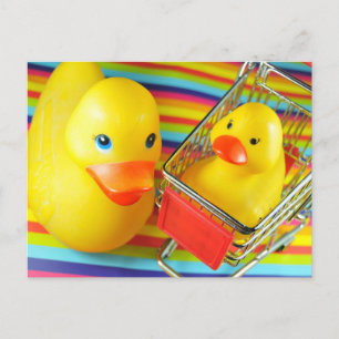Carte Postale Canard en caoutchouc
