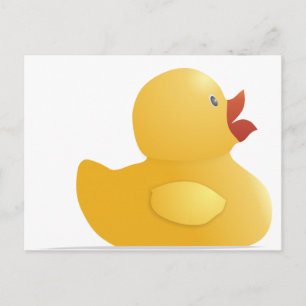 Carte Postale Canard en caoutchouc jaune