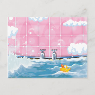 Carte Postale Canard jaune de bain
