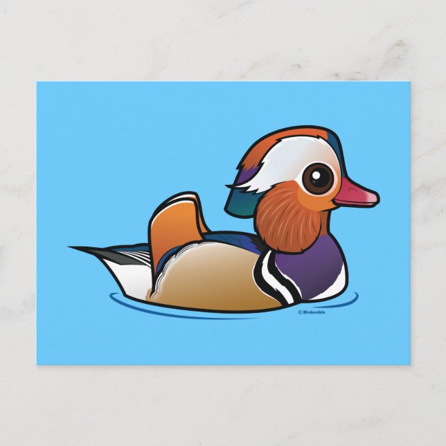 Carte Postale Canard mandarin Birdorable (Devant)