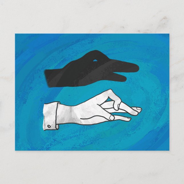 Carte Postale Canard noir sur bleu (Devant)