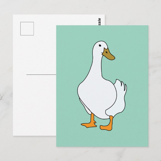 Carte Postale Canard Oiseau Canard Blanc  (Devant / Derrière)