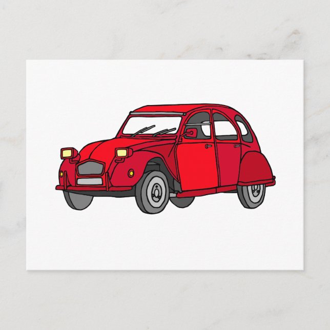 Carte Postale Canard rouge (2CV) (Devant)