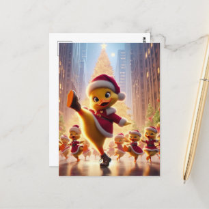 Carte Postale Canards de Noël en train de danser