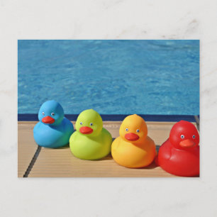 Carte Postale Canards en caoutchouc colorés