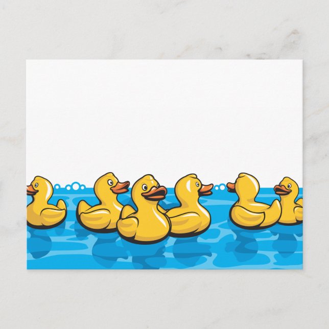 Carte Postale Canards en caoutchouc dans le bain (Devant)