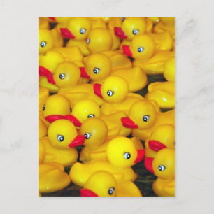 Carte Postale Canards en caoutchouc jaune mignon