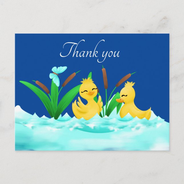Carte Postale canards mignons à toutes fins merci (Devant)