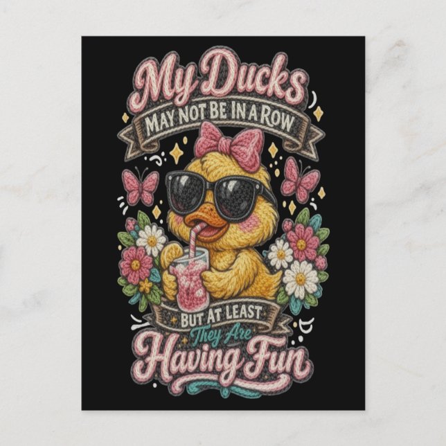 Carte Postale Canards pas en rangée : un camp de sensibilisation (Devant)