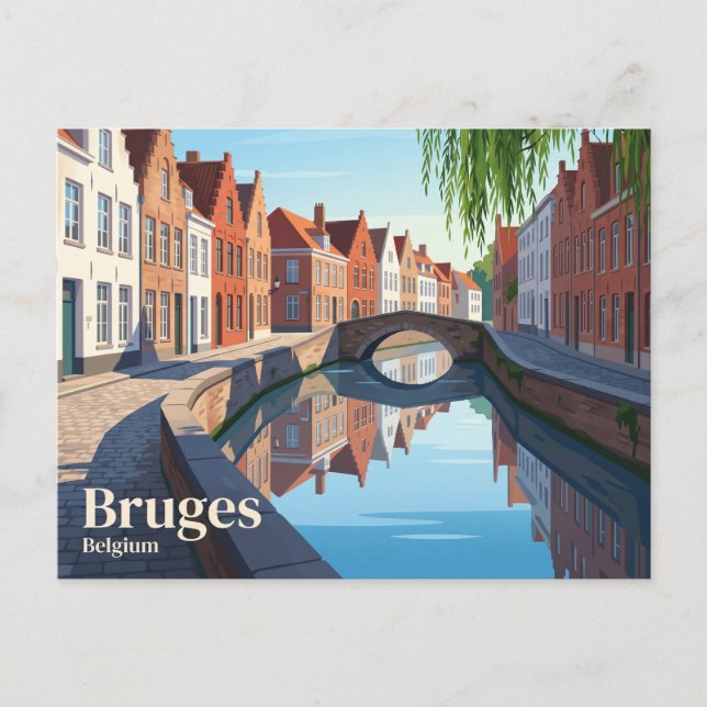 Carte Postale Canaux de Bruges Belgique (Devant)