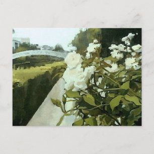 Carte postale canaux de Venise roses avec soutien