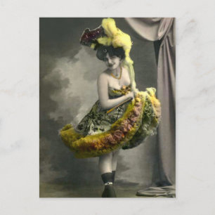 Carte Postale Cancan jaune