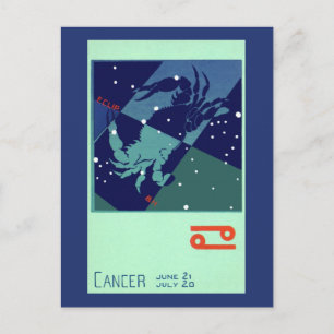 Carte Postale Cancer Constellation de crabe Astrologie zodiaque