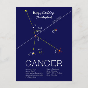 Carte Postale Cancer de la constellation du zodiaque
