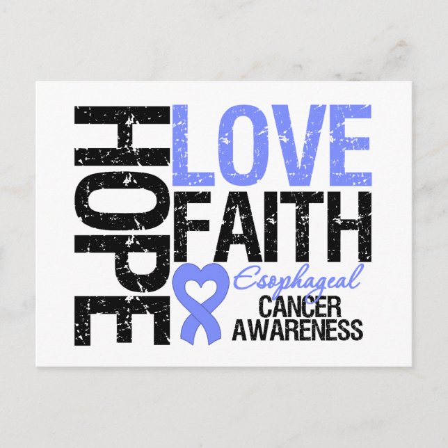 Carte Postale Cancer de l'oesophage Hope Love Faith (Devant)