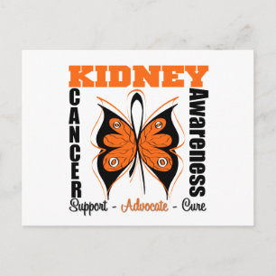 Carte Postale Cancer du rein Sensibilisation Papillon orange