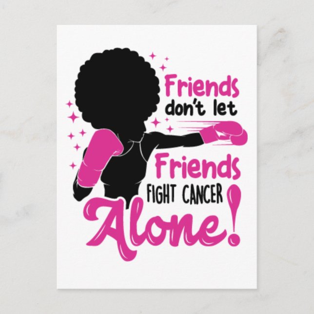 Carte Postale Cancer du sein femme noire guerrière mélanine surv (Devant)