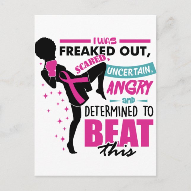 Carte Postale Cancer du sein femme noire guerrière mélanine surv (Devant)