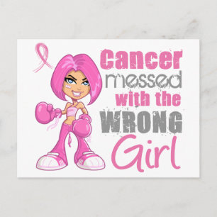Carte Postale Cancer du sein Fille de combat 1