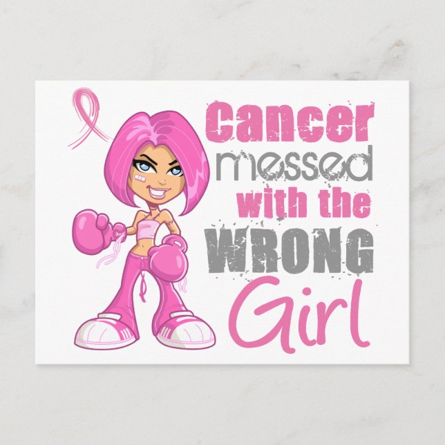 Carte Postale Cancer du sein Fille de combat 1 (Devant)